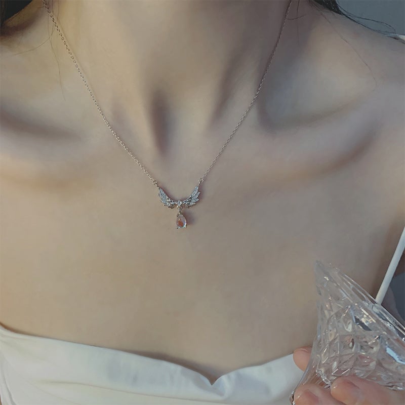 Wing Moonstone Pendant Necklace