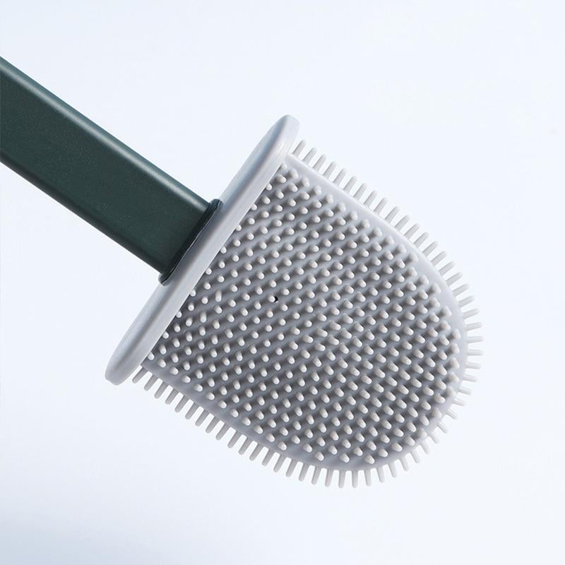 Juego de soporte y cepillo de silicona para inodoro
