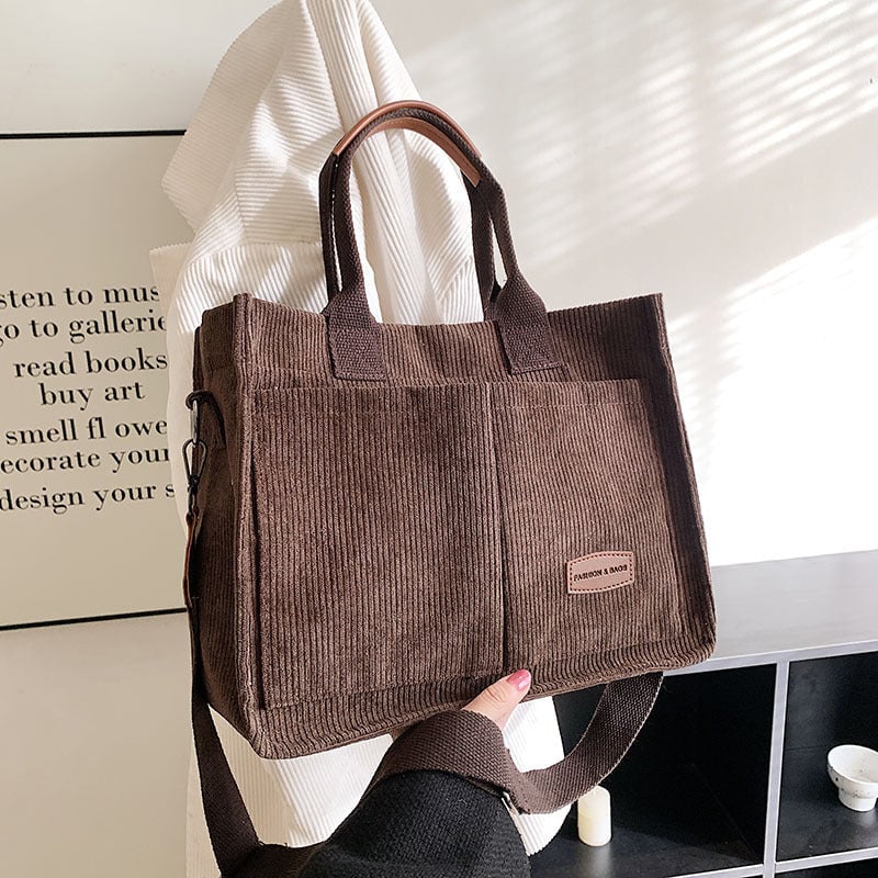 Gestreifte Umhängetasche aus Samt für Frauen