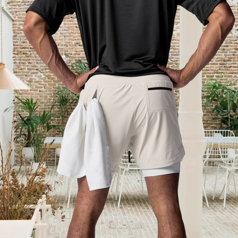2-i-1 løbeshorts (Herre)