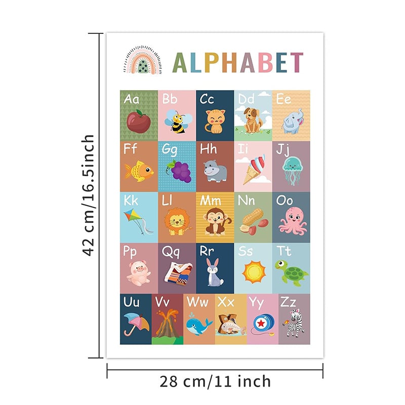 Boho Educational English Poster Set for Kids