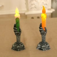 Halloween Skeleton ghost holding candle light