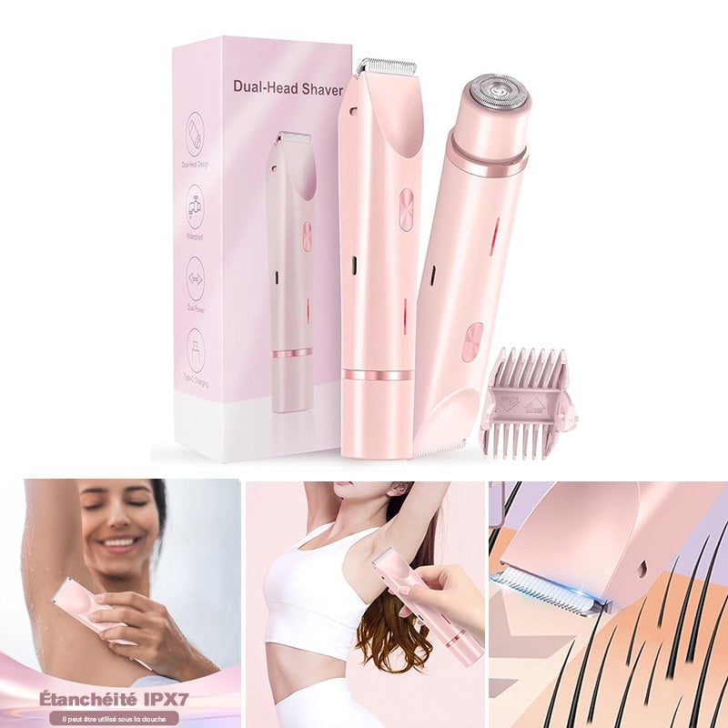 Tondeuse à cheveux électrique étanche et rechargeable à double tête