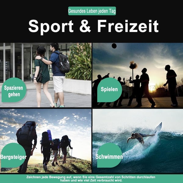 Bluetooth Schrittzähler Digital Smartuhr für Männer