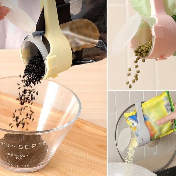 Clip di fissaggio per la conservazione degli alimenti 2 in 1