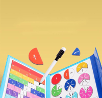 Montessori Magnetic Book Fraction Puzzle Designed for Kids
