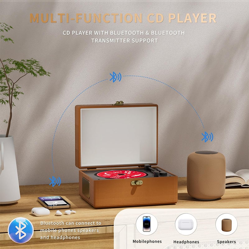 Sakerplus Rechargeable Leather CD Player