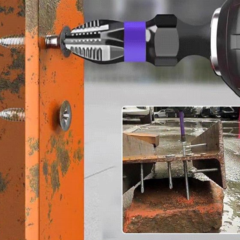 Purple non-slip screwdriver bits set