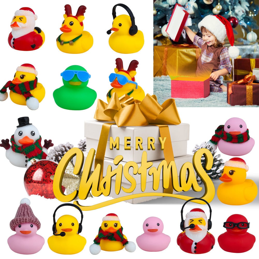 Christmas Duck Advent Calendar Countdown Blind Box Toy Set