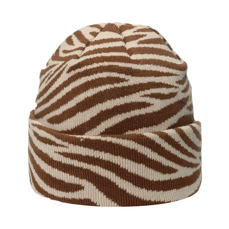 Warm Animal Print Knit Hat