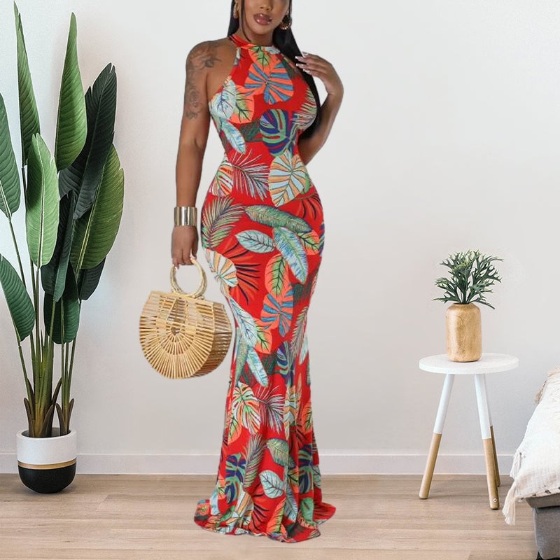 Casual Simplicity Floral Printing Dress