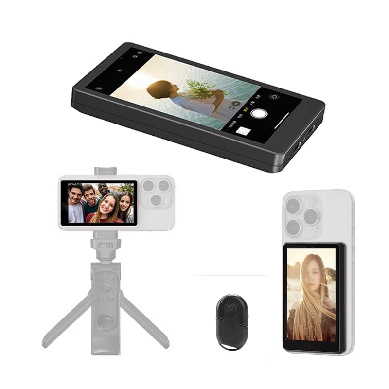 Magnetic selfie screen for smartphones