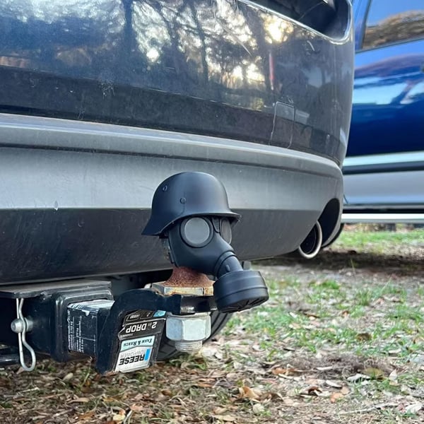 Steel cover cap for trailer hitch