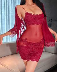 Solid Color Ruffled Nightgown Set