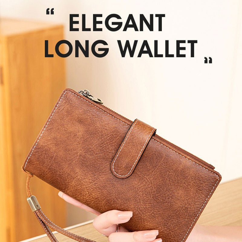 RFID Tri-fold Large Capacity Long Wallet