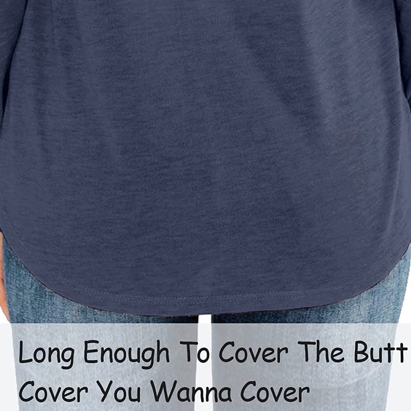 Women's Long Sleeve Pullover with Buttons Down Casual Loose T-Shirt Tops