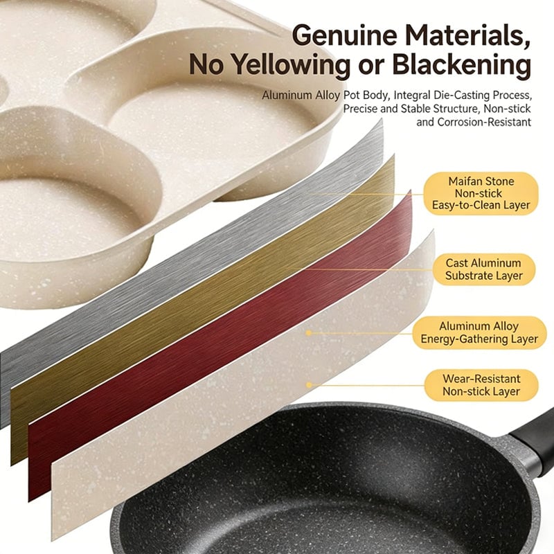 Thickened Deepened Four-hole Egg Frying Pan