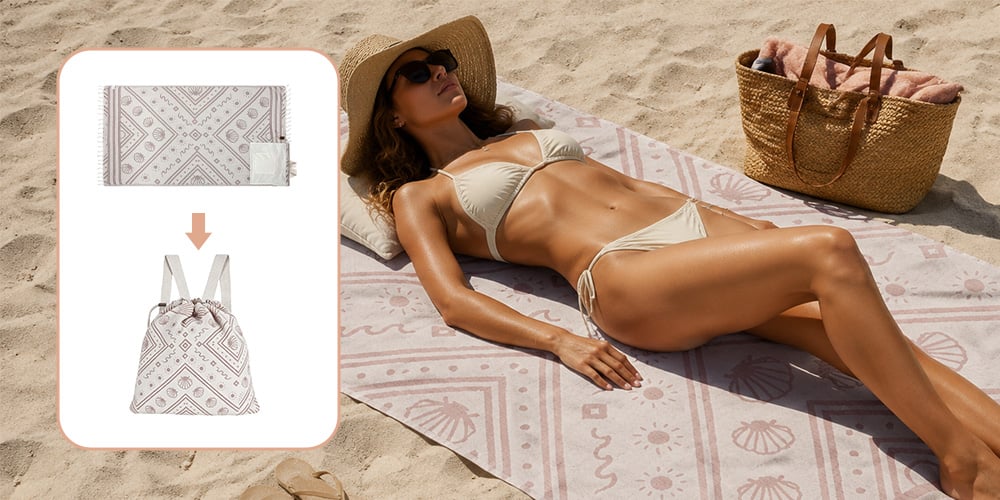 2-in-1 Convertible Beach Towel Bag