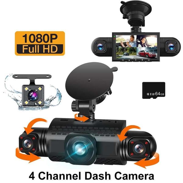Sakerplus 4 Channel FHD Dash Cam
