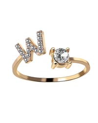Offener Zirkonia-Ring mit Initialen