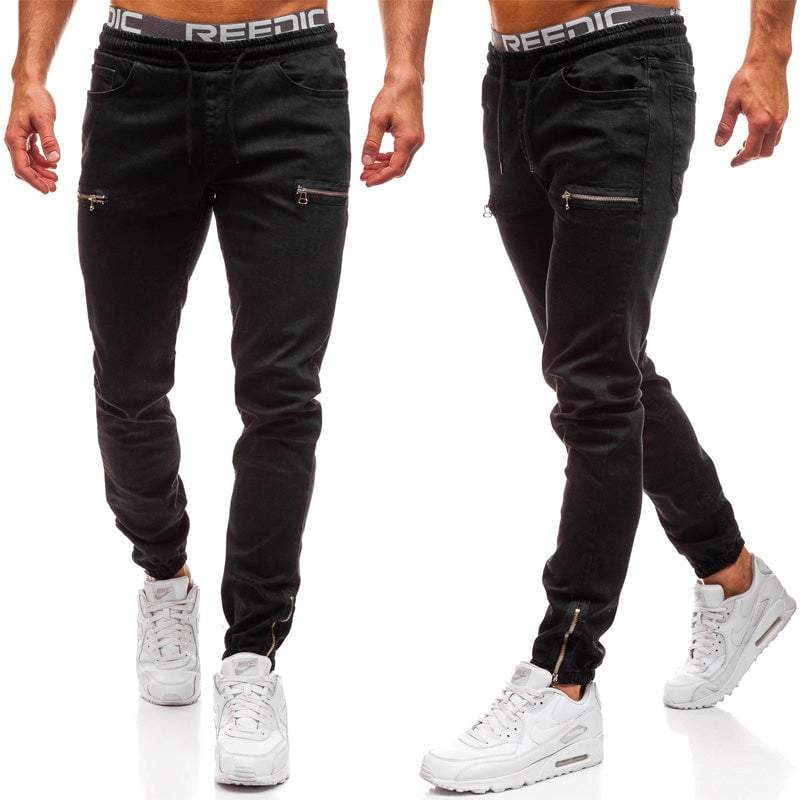 Jeans casual sport hombre con cremallera