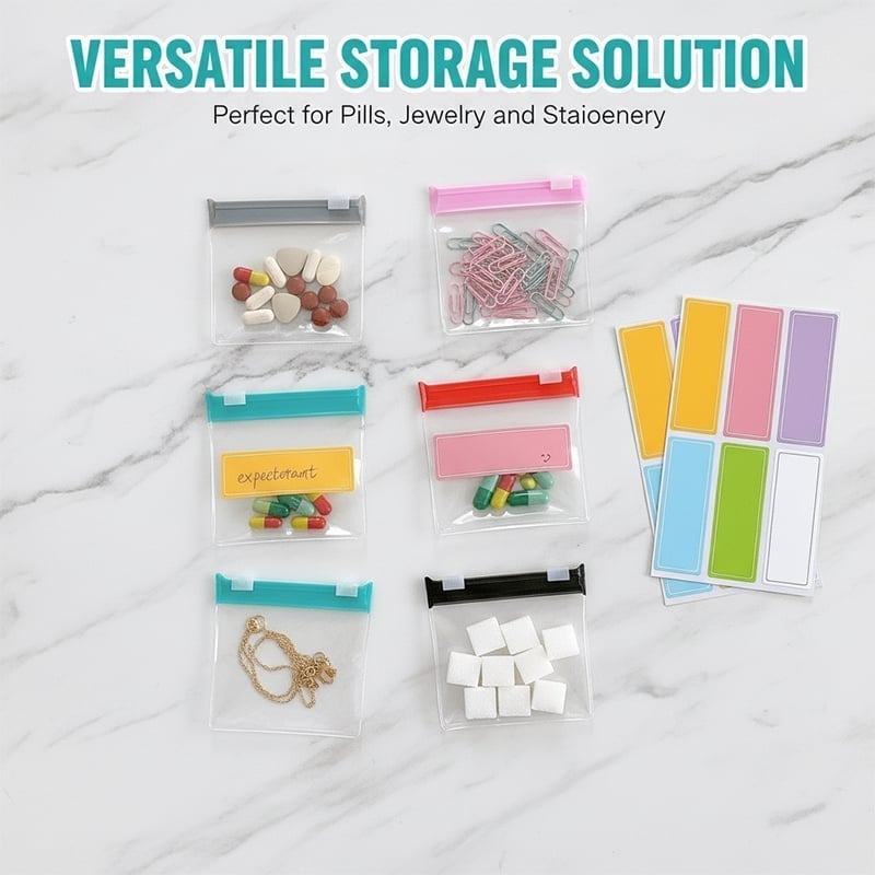 Self-sealing zipper medicine bags