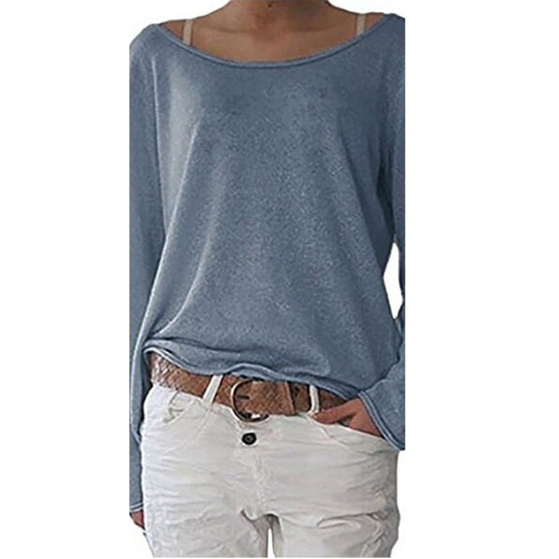 Femmes Manches Longues Pull en Tricot Casual Lâche