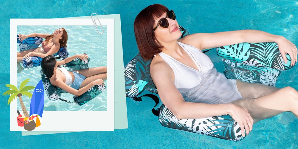 Inflatable triple-tube pool lounge chair