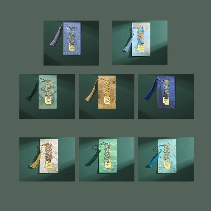 Retro oil painting hollow bookmark