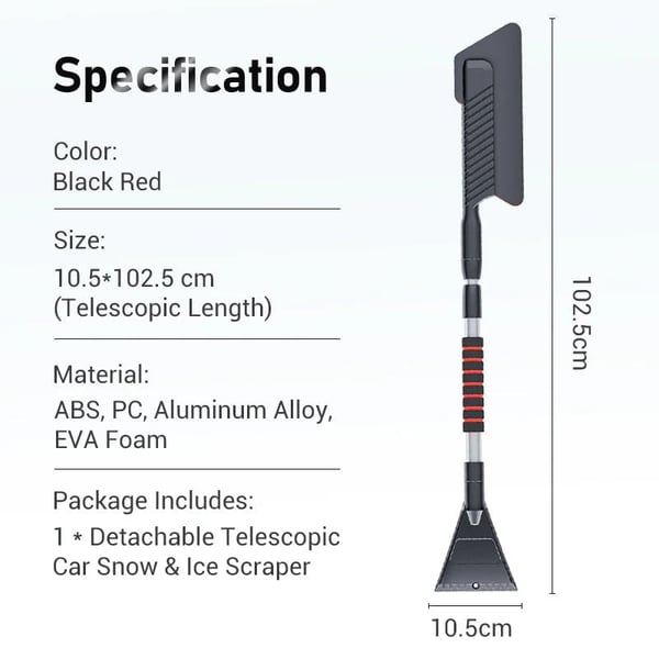 Sakerplus® Extendable Car Snow And Ice Scraper