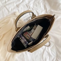 Umhängetasche aus Segeltuch für Damen, Beuteltasche mit Kettenriemen