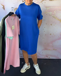 Round Neck Casual Short Sleeve Simple Dress