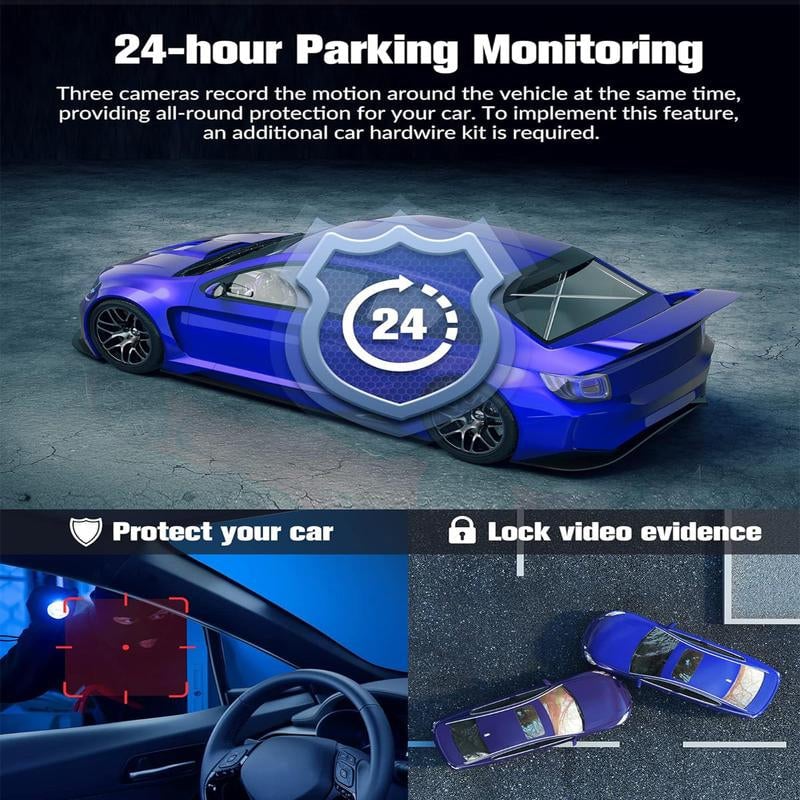 HD triple-lens driving recorder