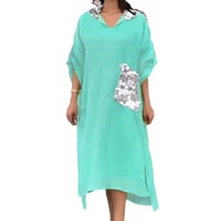 Fischschuppenkleid mit Kapuze und Pailletten