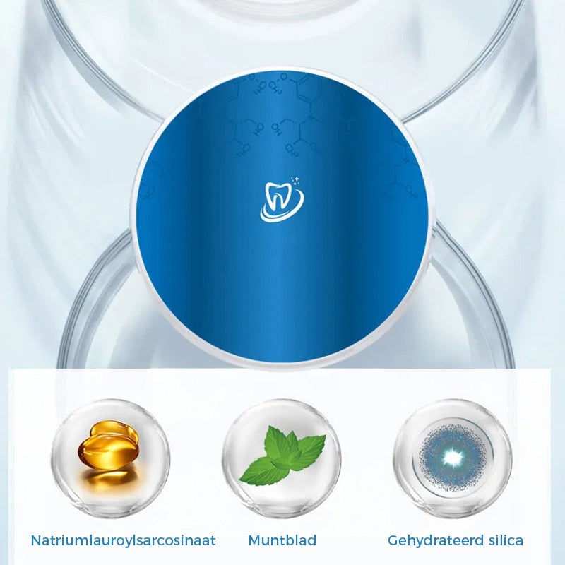 Door tandartsen goedgekeurd poeder voor het bleken van tanden