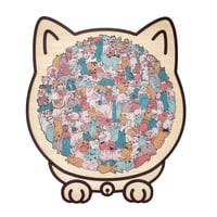 135-Piece Cat-Shaped Wooden Puzzle