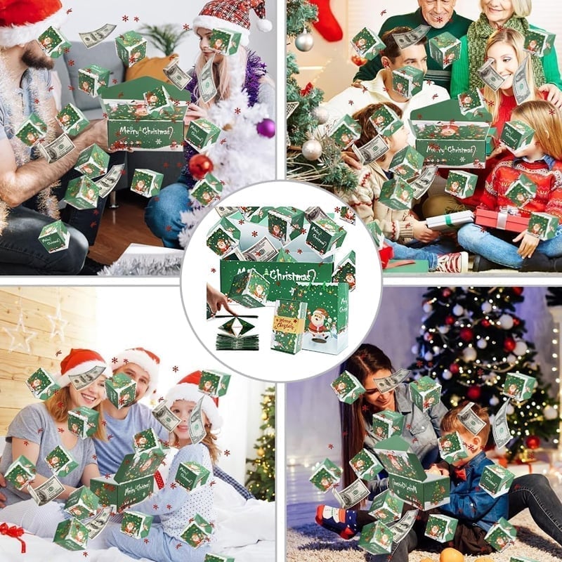 Weihnachts-Überraschungs-Explosions-Geschenkbox mit hüpfenden Umschlägen
