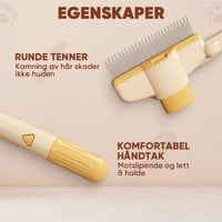 【sale】Lang- og Korttannet Kam i Rustfritt Stål for Kjæledyr
