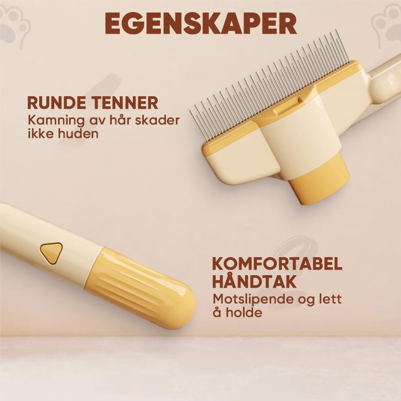 【sale】Lang- og Korttannet Kam i Rustfritt Stål for Kjæledyr