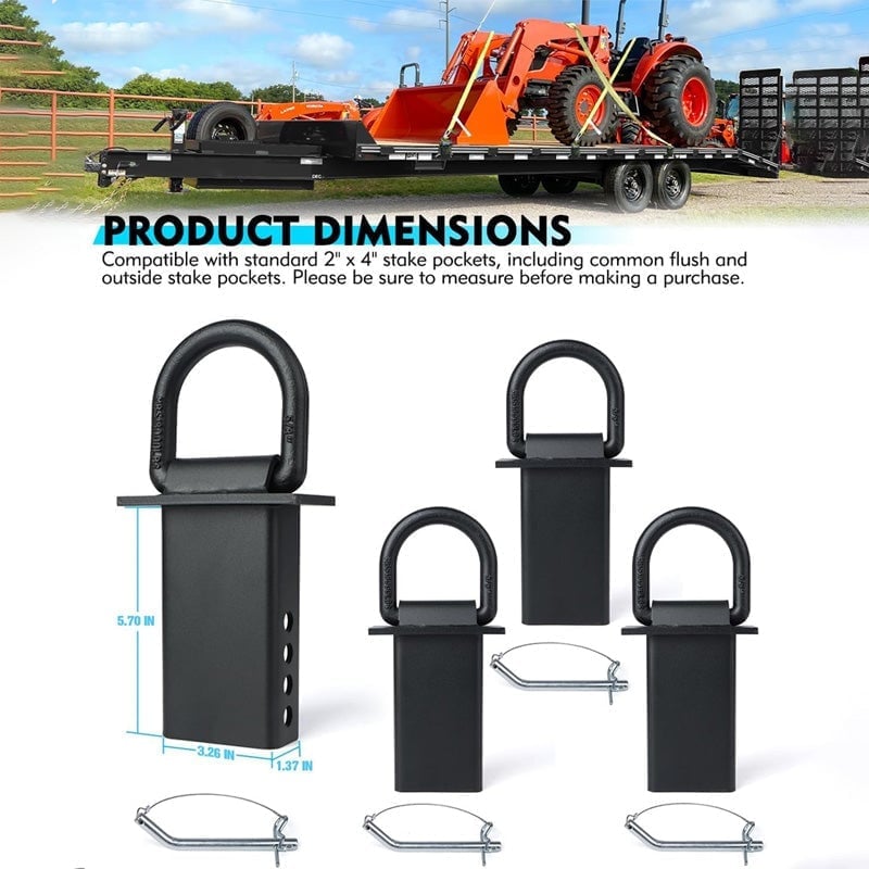 Sakerplus Heavy-Duty Stake Pocket D Rings