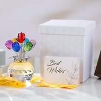 7-Color Crystal Rose Floral Keepsake