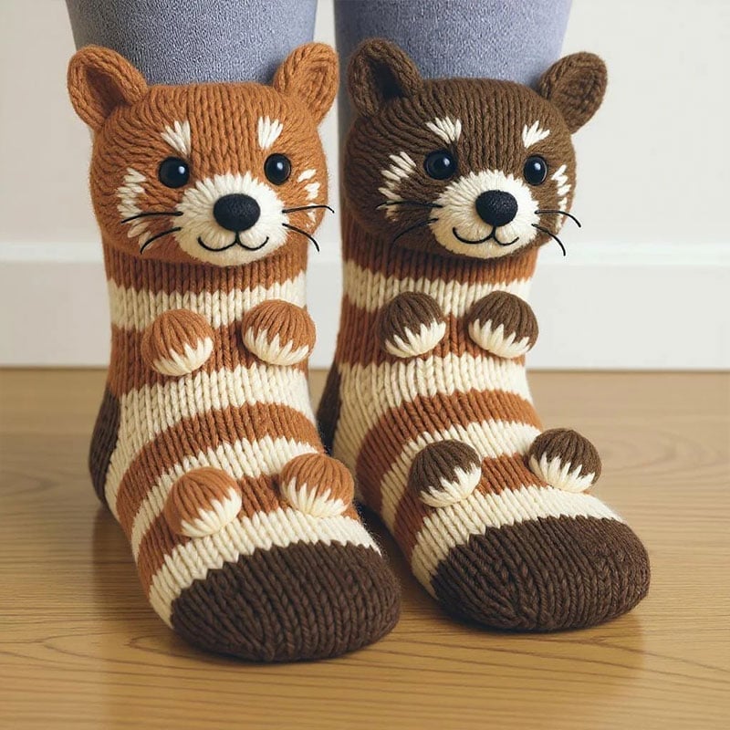 3D-gestrickte Tiersocken