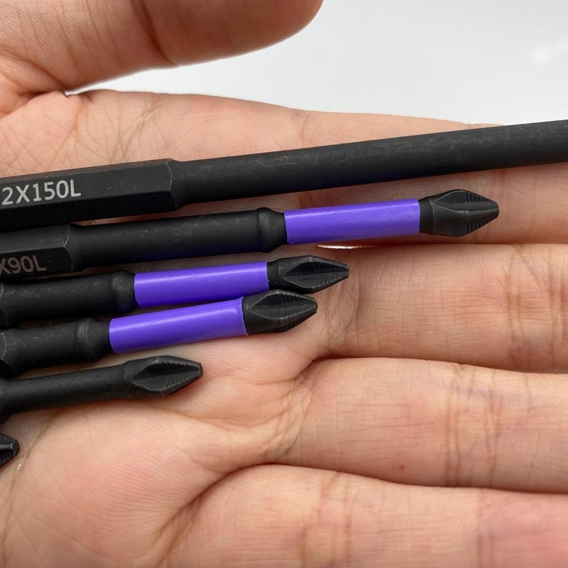 Purple non-slip screwdriver bits set