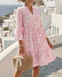 Floral V-Neck Cake Dress