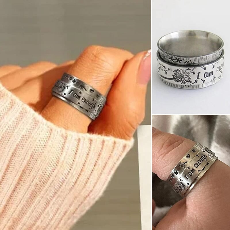 Silver Dandelion Spinner Ring