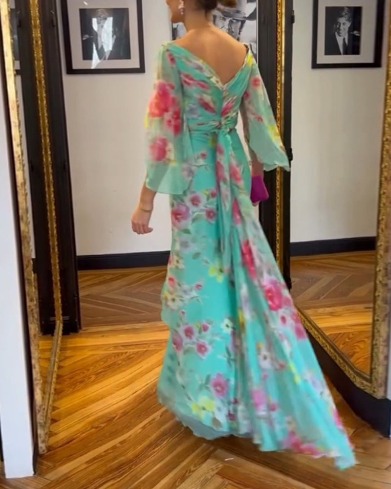 Elegantdesignet kjole med print