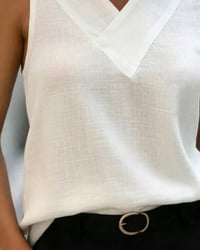 Sleeveless V-Neck Cross Tank Top