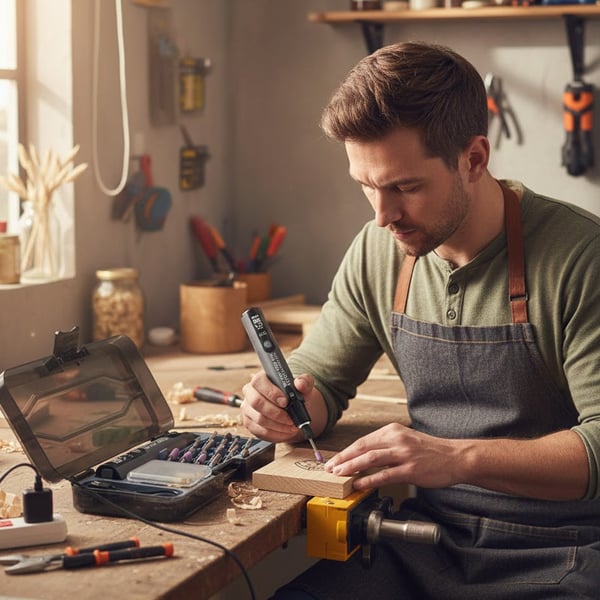 Mini Electric Rotary Tool Set with LED Light & Digital Display