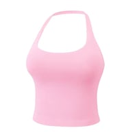 Women's Solid Removable Chest Pad Sports Tank Top