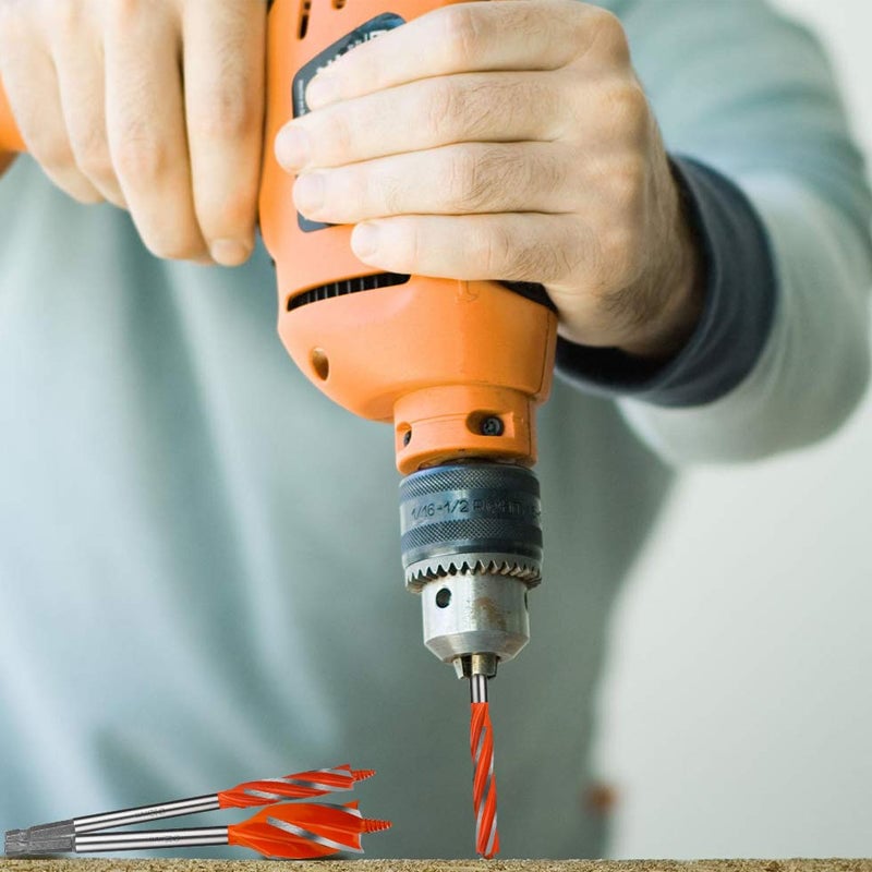 Extended woodworking four-edge drill